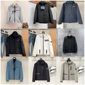 PRADA Prada Re-Nylon SS22 Logo solid color hooded waist jacket-4321