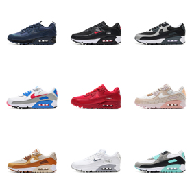Nike Air Max 90 Jewel Bred Trendy Retro Mesh Fabric Leather Low-top Running Shoes Men's-2668  